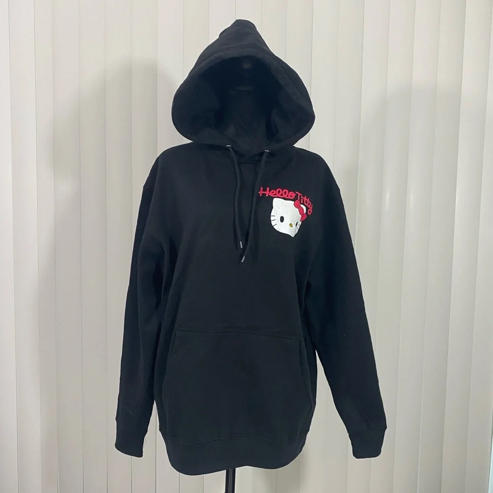 ALF ASSHOLES LIVE FOREVER Hello Titty Hello Kitty Hoodie Sweatshirt Black L, XXL - Picture 4 of 14